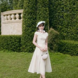 Đầm Xuân Hè dài xếp ly thân trên