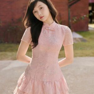 Đầm cổ tàu nhún 2 tầng