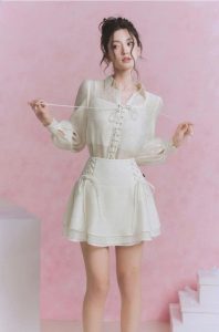 Chân váy đổ 2 tầng đan dây